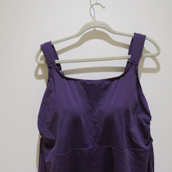 LANDS' END Adjustable Scoop Neck Flutter Tankini Top in Purple - Size 1X NWT - Picture 4 of 15